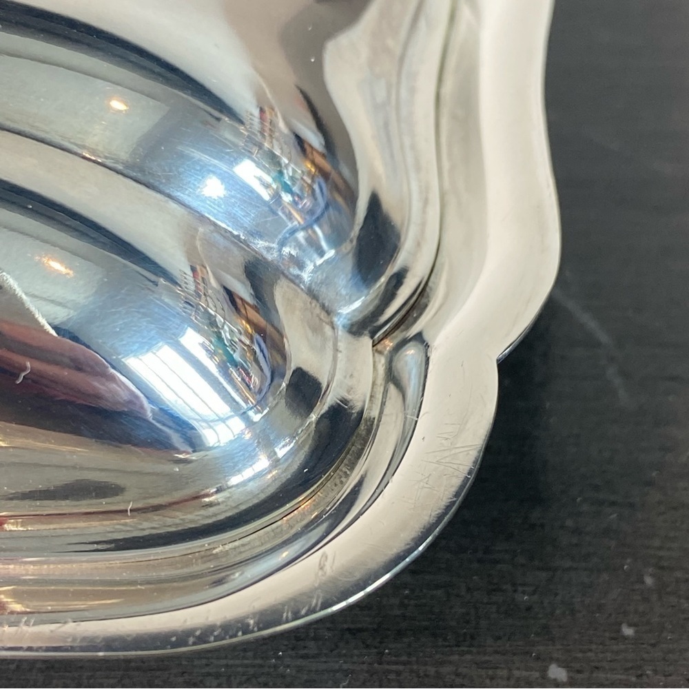 BRISTOL SILVER by POOLE Silver Plate Vintage Covered Butter Dish w Glass Insert - Picture 6 of 13